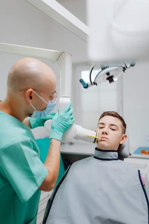 Dentist treating a patient